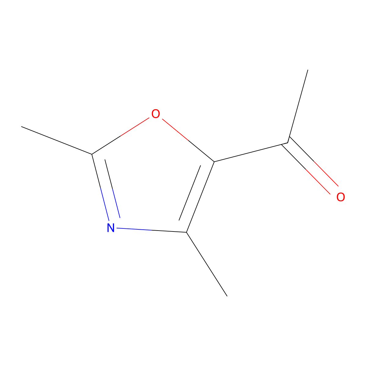 5-Acetyl-2,4-dimethyloxazole molecular structure, CAS 23012-25-1