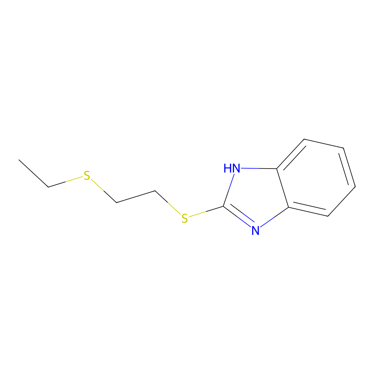 Benzimidazole, 2-(2-(ethylthio)ethylthio)- molecular structure, CAS 23012-84-2