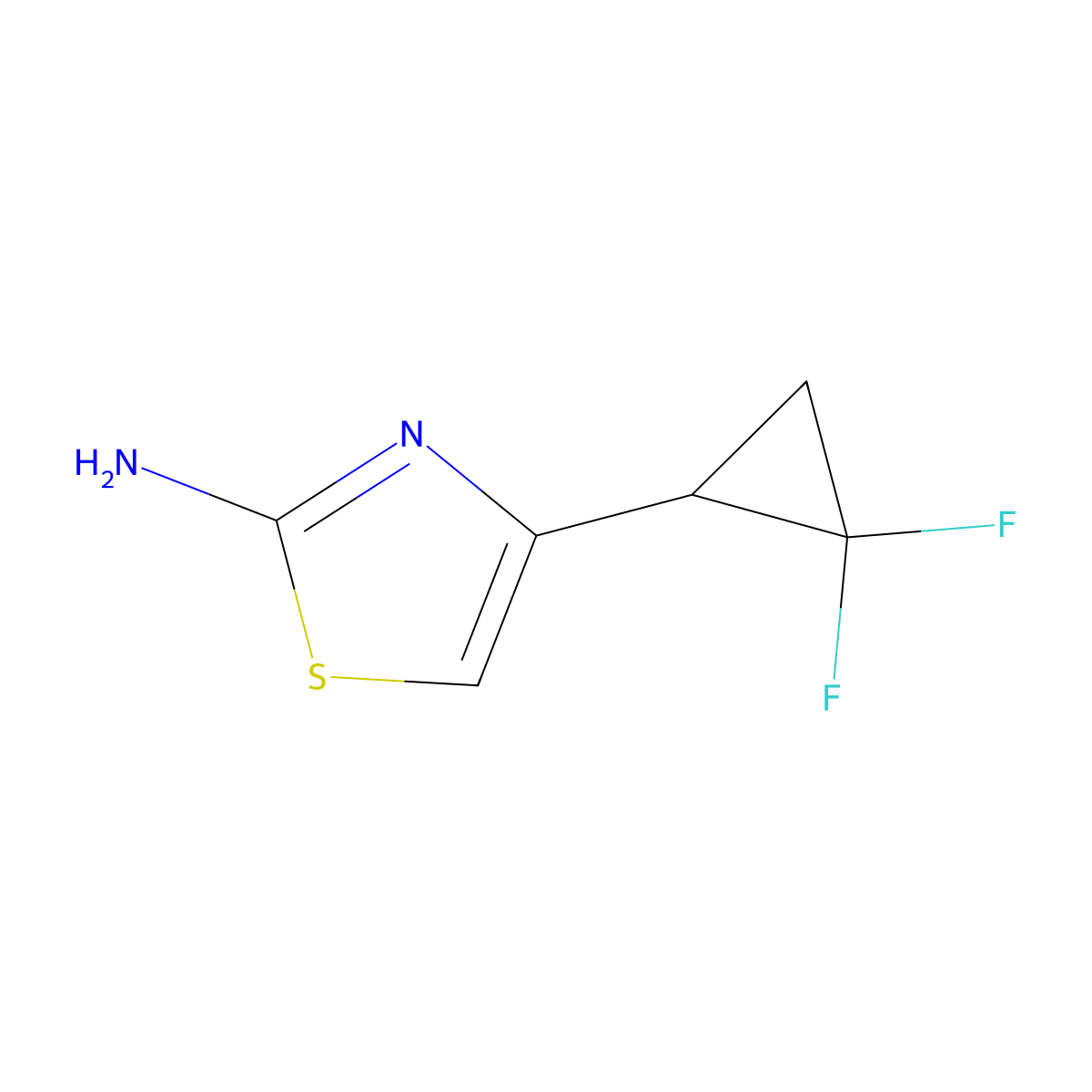 4-(2,2-Difluorocyclopropyl)-1,3-thiazol-2-amine molecular structure, CAS 2301258-86-4