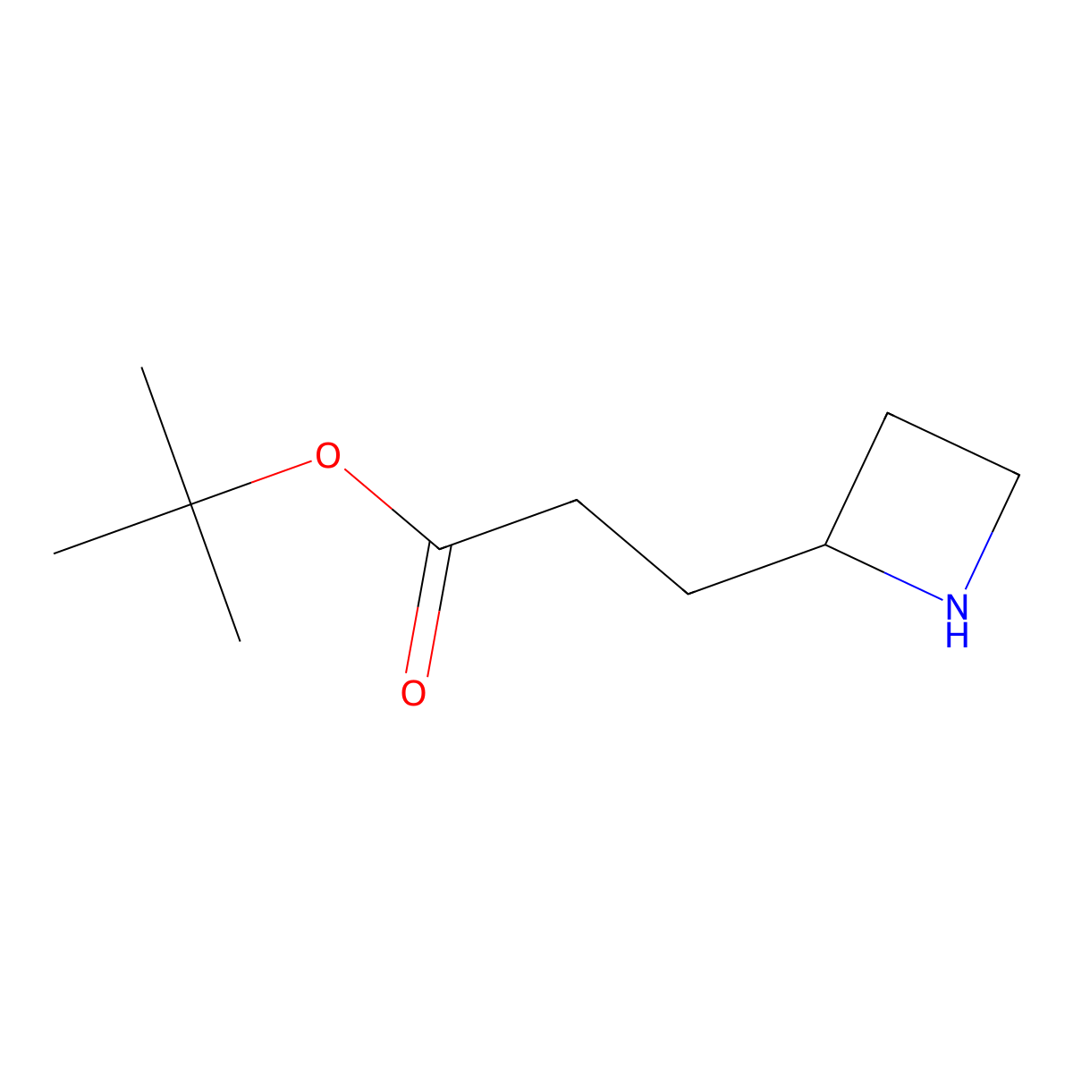 Tert-butyl 3-(azetidin-2-yl)propanoate molecular structure, CAS 2301333-25-3