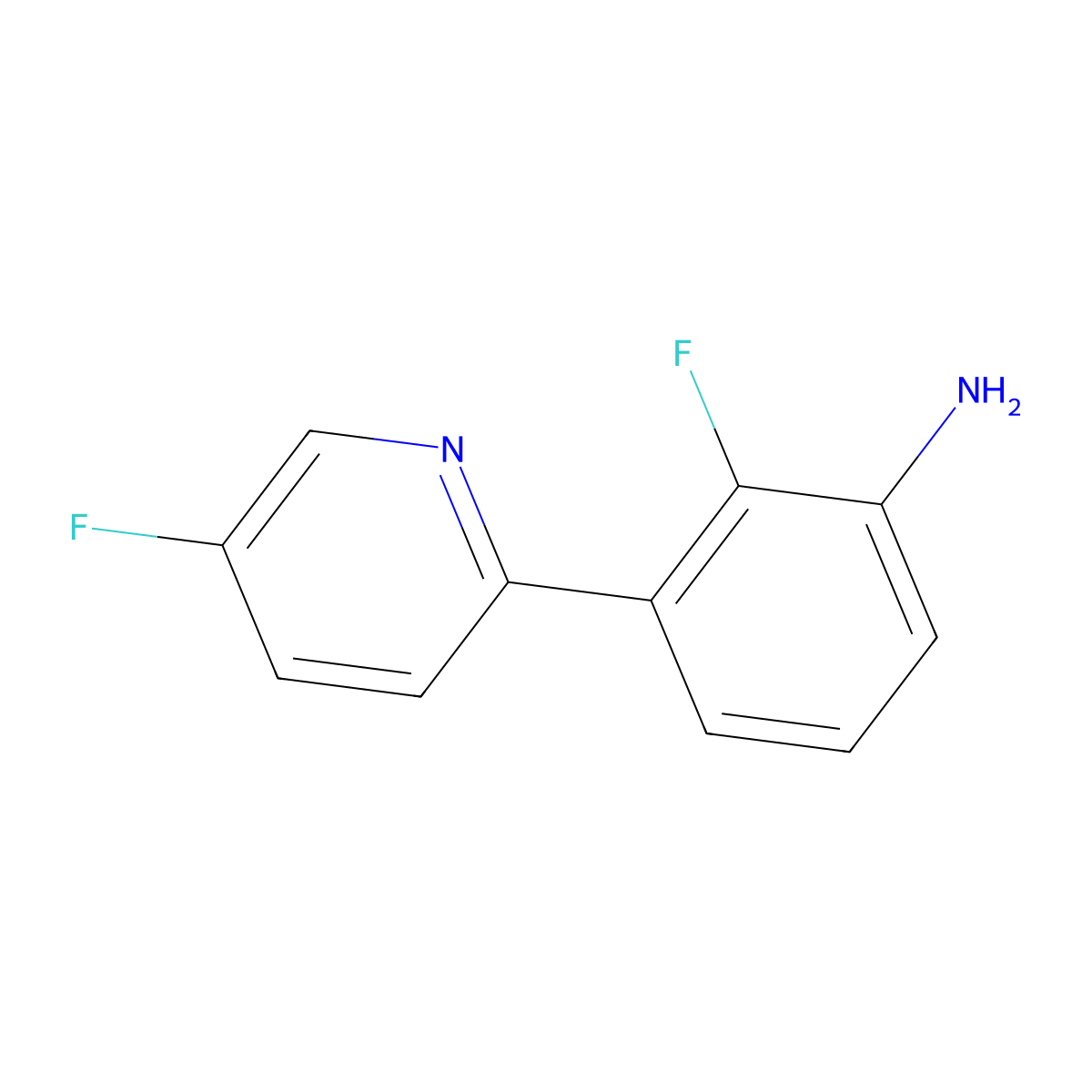 2-Fluoro-3-(5-fluoro-2-pyridinyl)benzenamine molecular structure, CAS 2301352-20-3