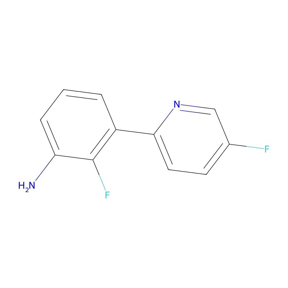 2-Fluoro-3-(5-fluoro-2-pyridinyl)benzenamine molecular structure, CAS 2301352-20-3