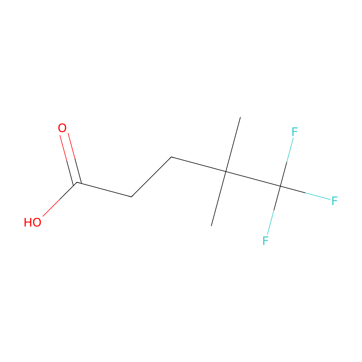5,5,5-Trifluoro-4,4-dimethylpentanoic acid molecular structure, CAS 2301354-86-7