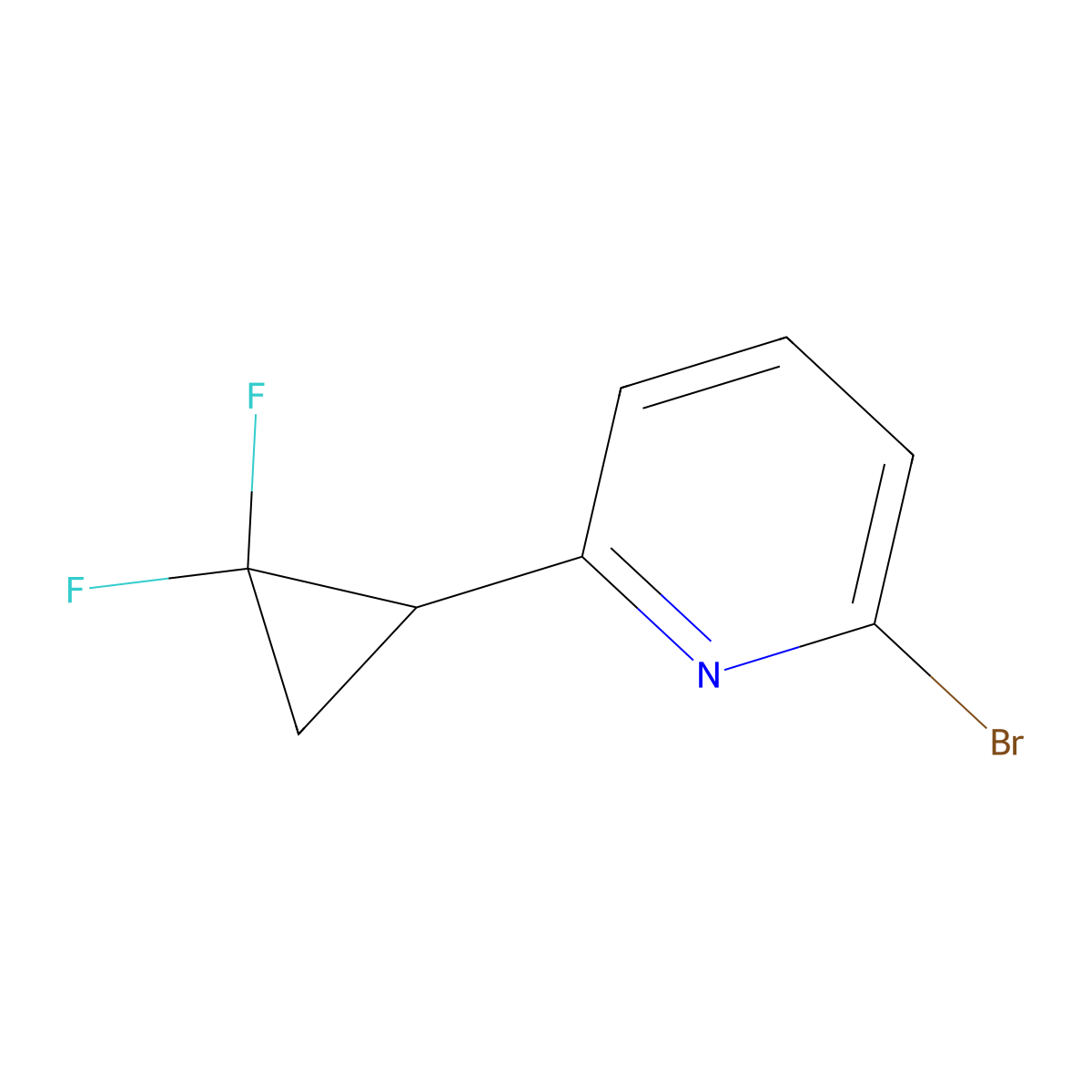 2-Bromo-6-(2,2-difluorocyclopropyl)pyridine molecular structure, CAS 2301356-76-1