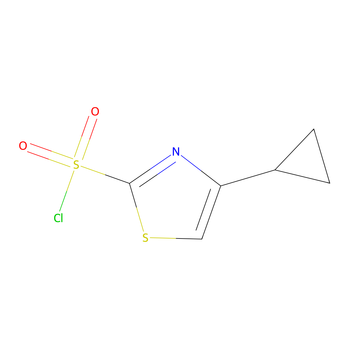 4-Cyclopropyl-1,3-thiazole-2-sulfonyl chloride molecular structure, CAS 2301372-25-6