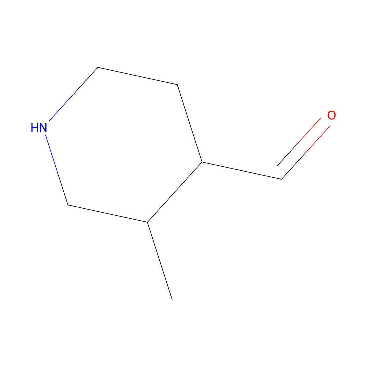 3-Methylpiperidine-4-carbaldehyde molecular structure, CAS 2301389-25-1
