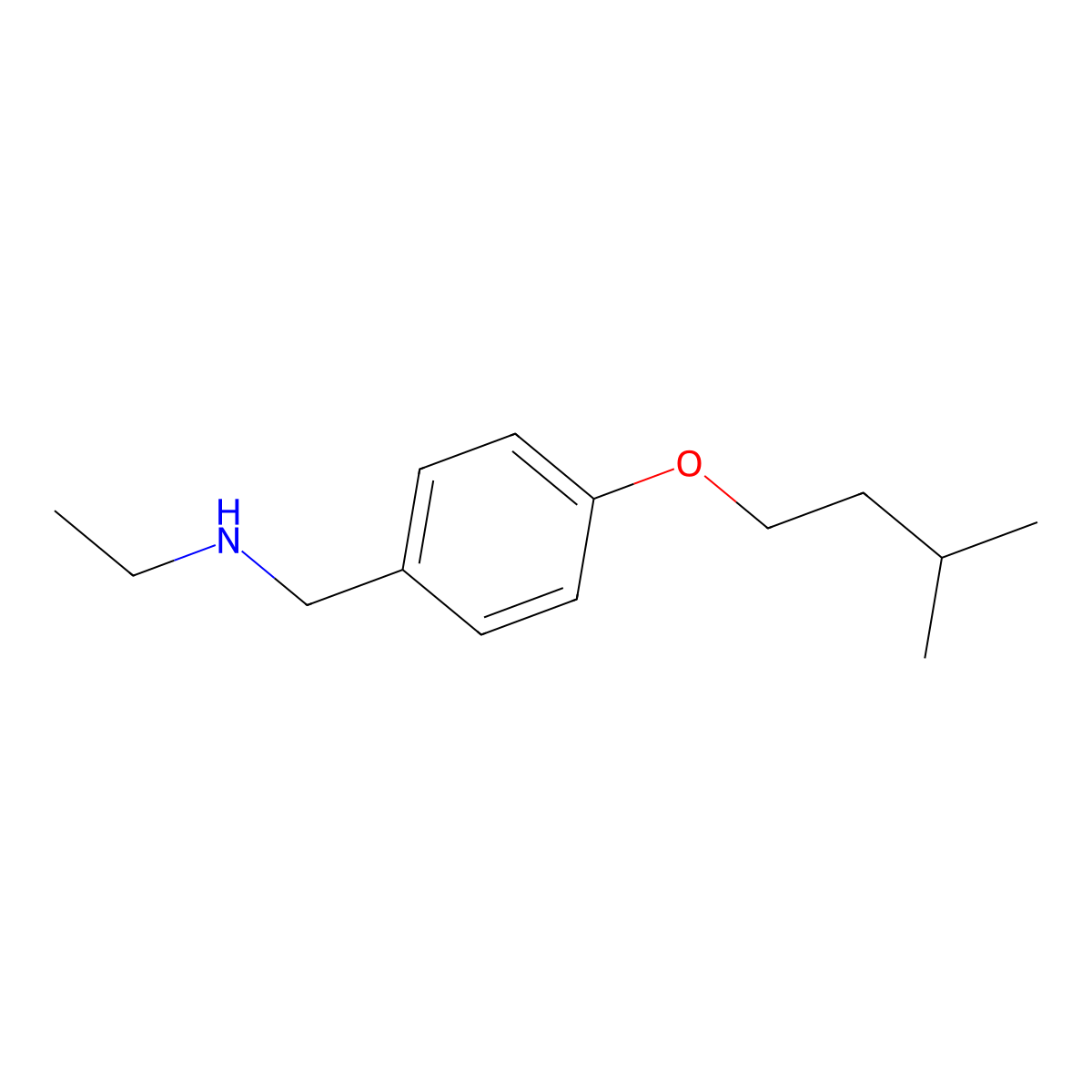 N-[4-(Isopentyloxy)benzyl]-1-ethanamine molecular structure, CAS 23014-34-8