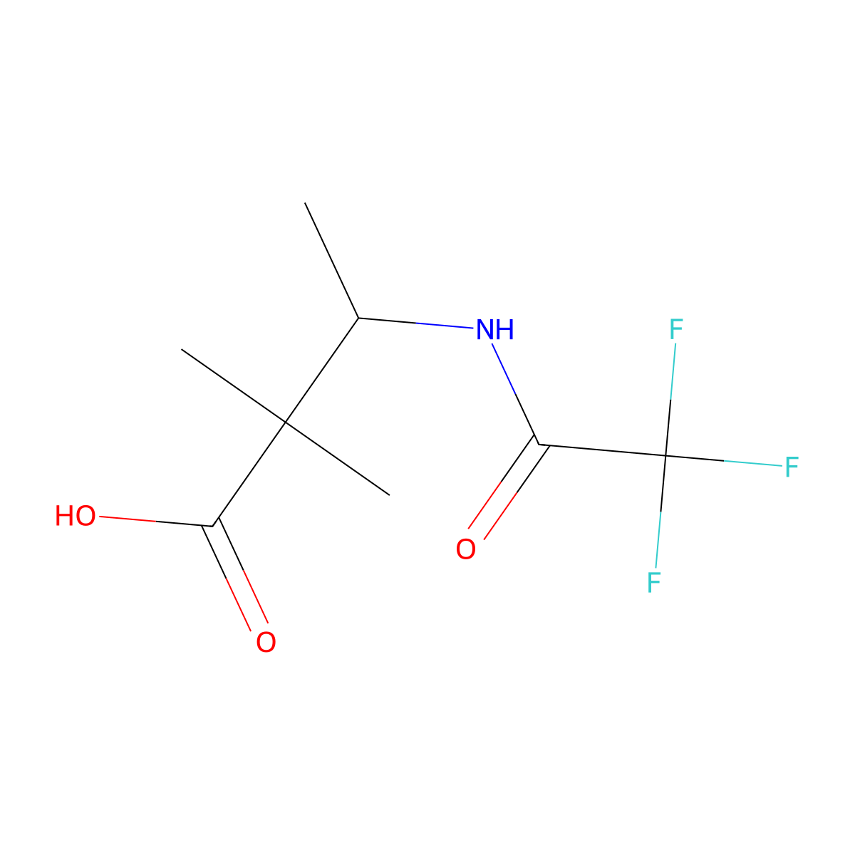 2,2-Dimethyl-3-(trifluoroacetamido)butanoic acid molecular structure, CAS 2301411-80-1