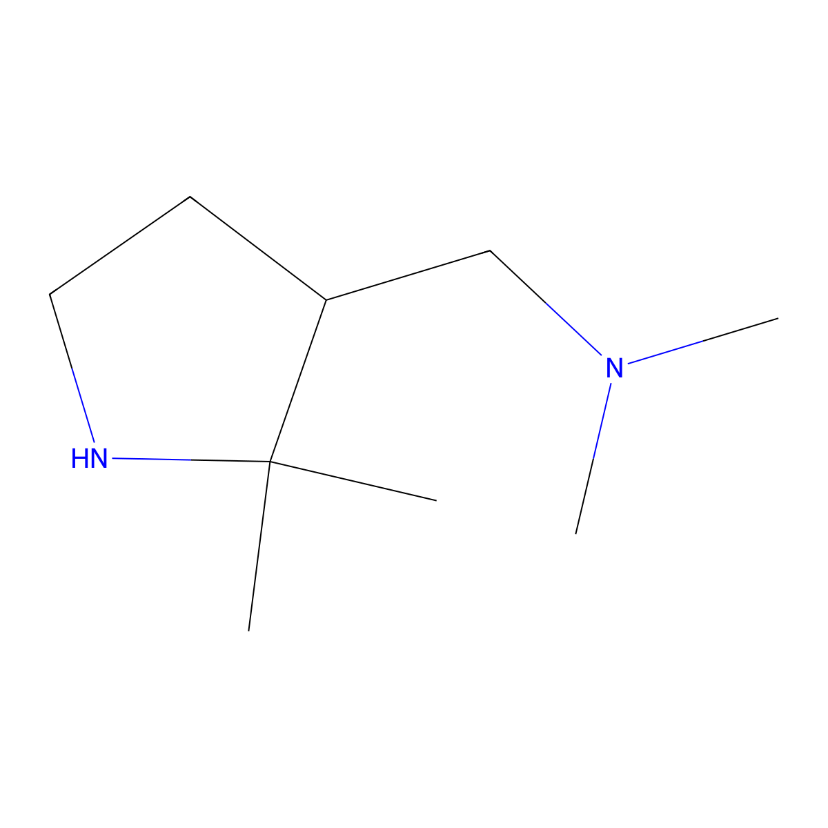 [(2,2-Dimethylpyrrolidin-3-yl)methyl]dimethylamine molecular structure, CAS 2301510-14-3