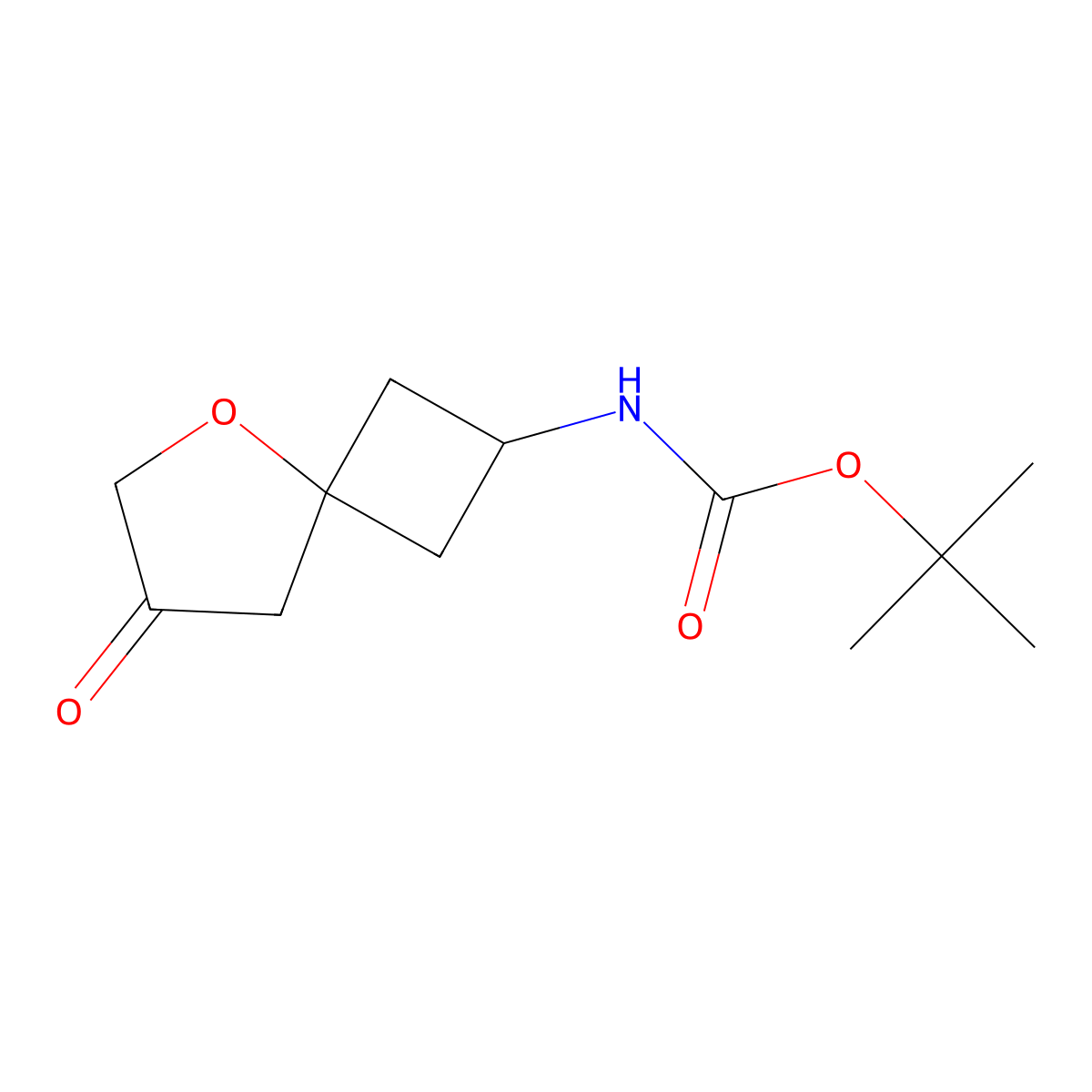 tert-butyl N-{7-oxo-5-oxaspiro[3.4]octan-2-yl}carbamate molecular structure, CAS 2301542-54-9