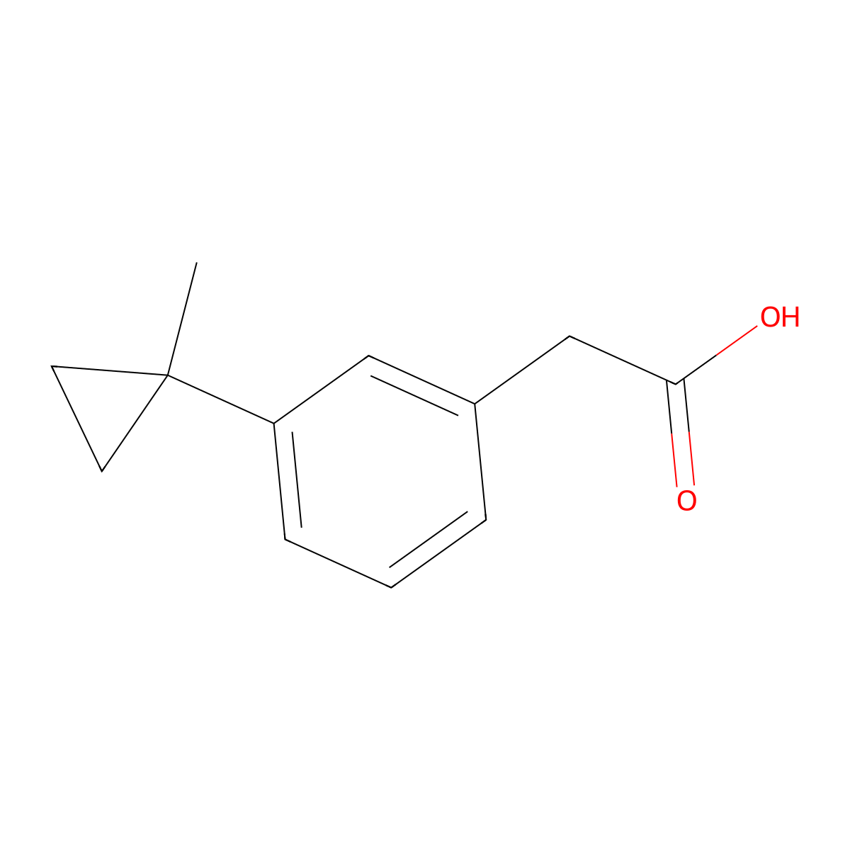 2-[3-(1-Methylcyclopropyl)phenyl]acetic acid molecular structure, CAS 2301611-73-2