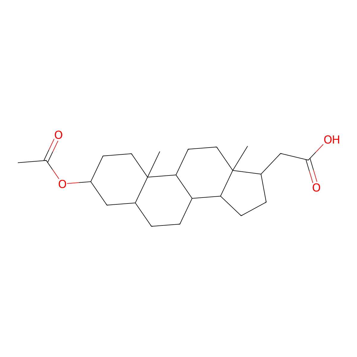 2-((3S,5S,8S,9S,10S,13R,14S,17R)-3-acetoxy-10,13-dimethylhexadecahydro-1H-cyclopenta[a]phenanthren-17-yl)acetic acid molecular structure, CAS 23017-31-4