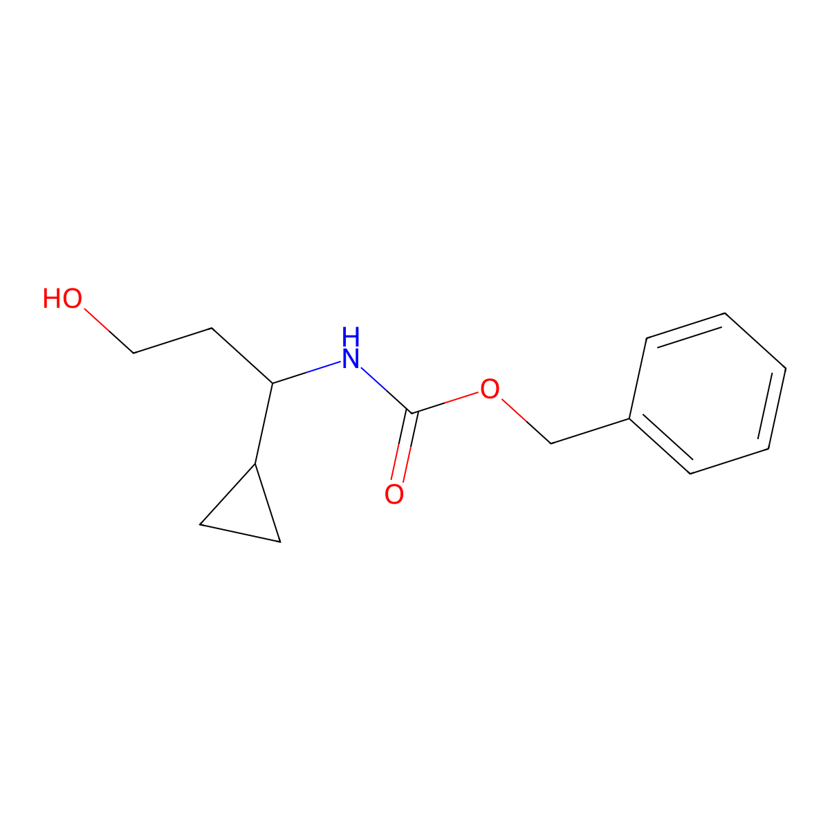 benzyl N-(1-cyclopropyl-3-hydroxypropyl)carbamate molecular structure, CAS 2301756-42-1