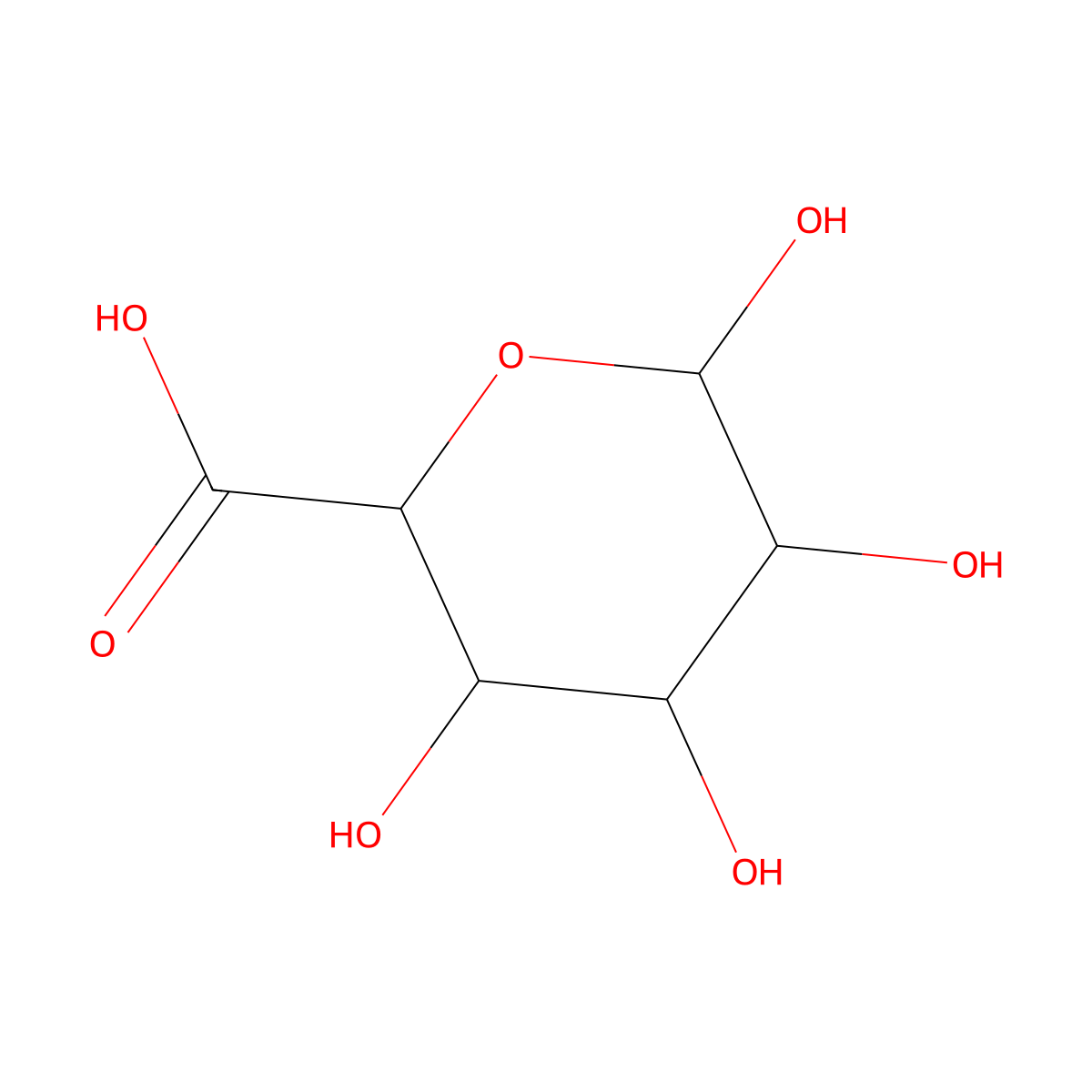 beta-D-glucopyranuronic acid molecular structure, CAS 23018-83-9