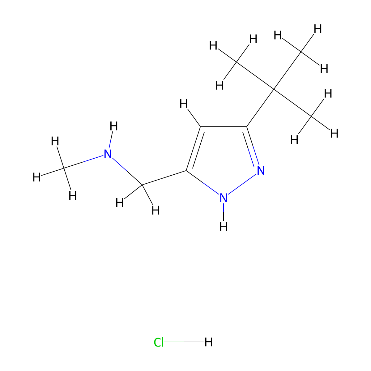 1-(5-tert-butyl-1H-pyrazol-3-yl)-N-methylmethanamine molecular structure, CAS 2301848-77-9