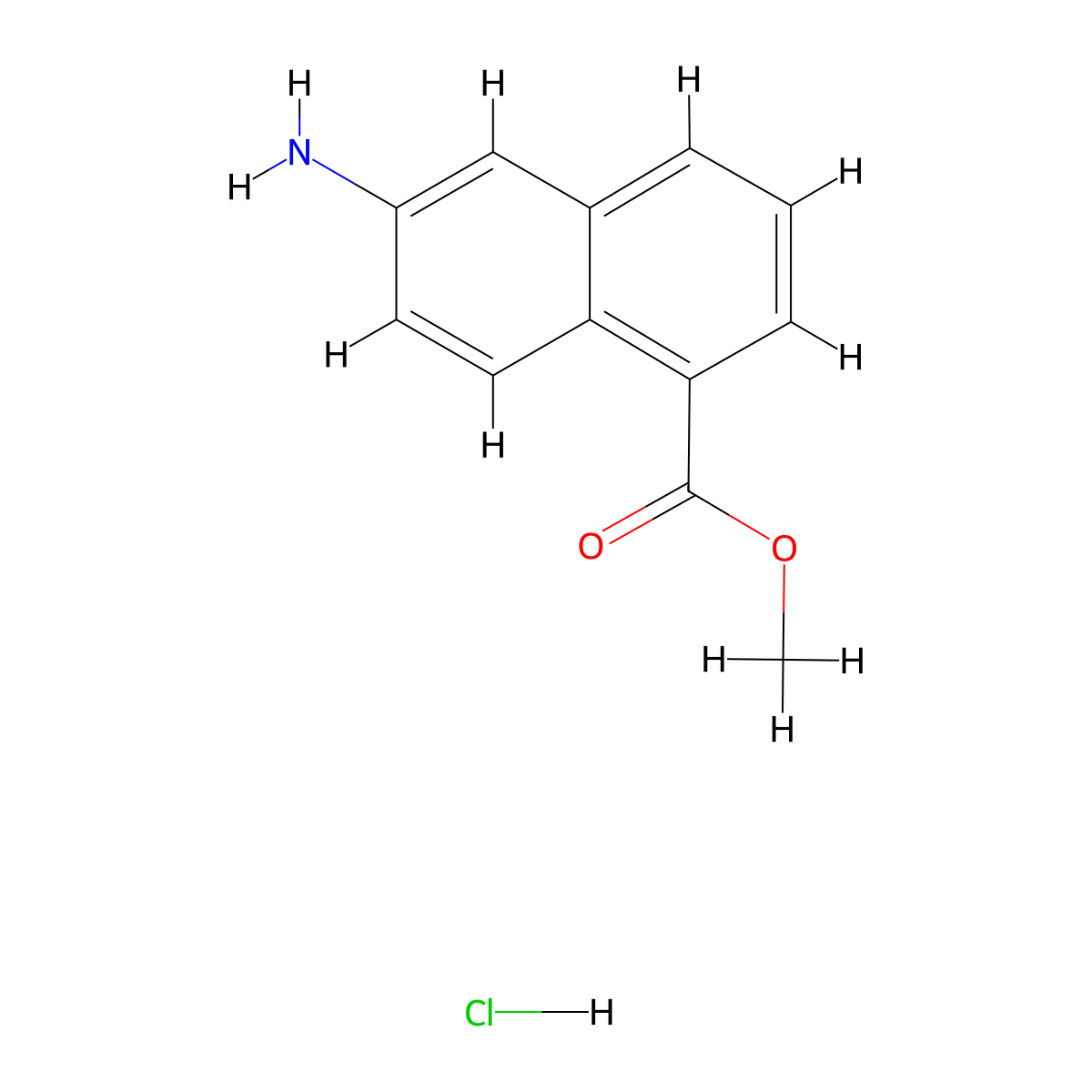 Methyl 6-aminonaphthalene-1-carboxylate HCl molecular structure, CAS 2301850-87-1