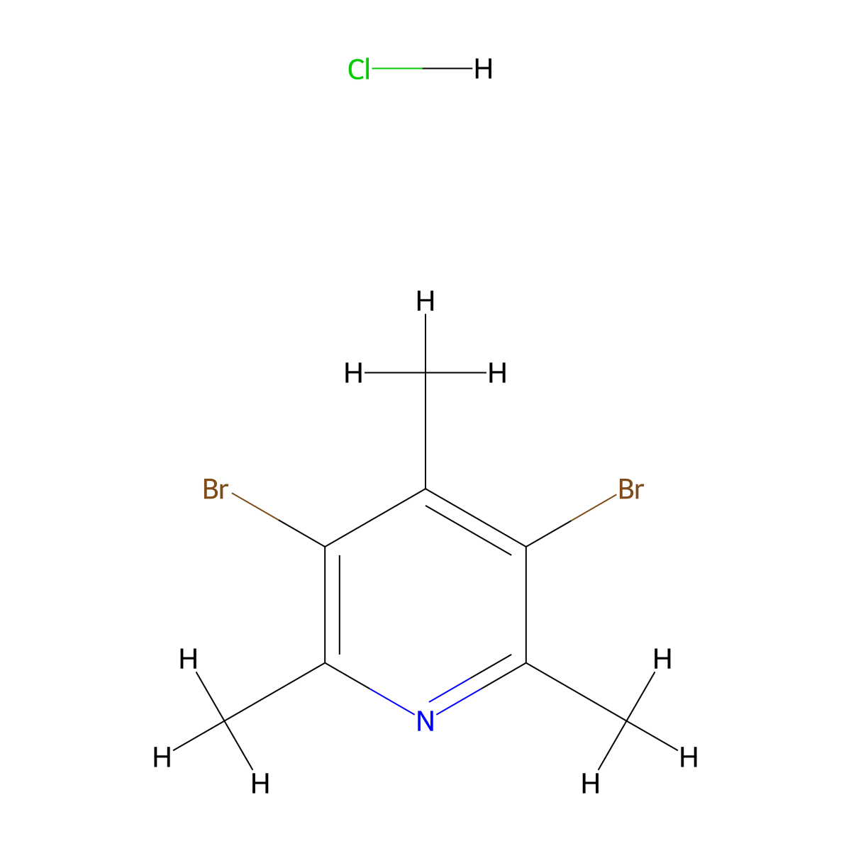3,5-Dibromo-2,4,6-trimethylpyridine HCl molecular structure, CAS 2301850-93-9