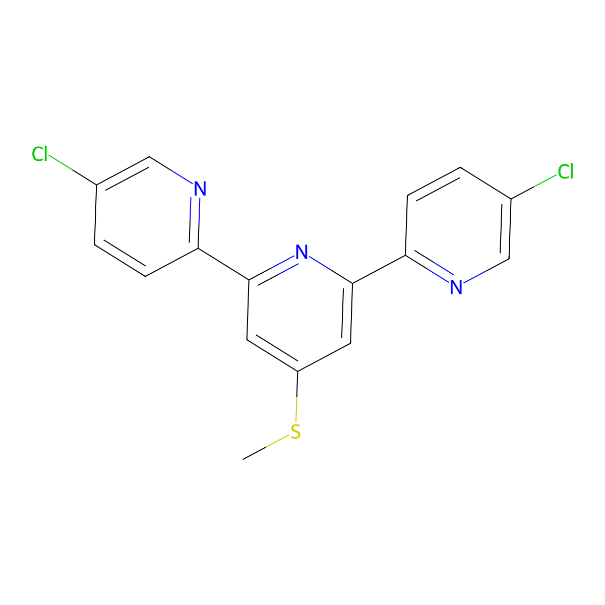 5'-Chloro-6-(5-chloropyridin-2-yl)-4-(methylsulfanyl)-2,2'-bipyridine molecular structure, CAS 2301855-93-4