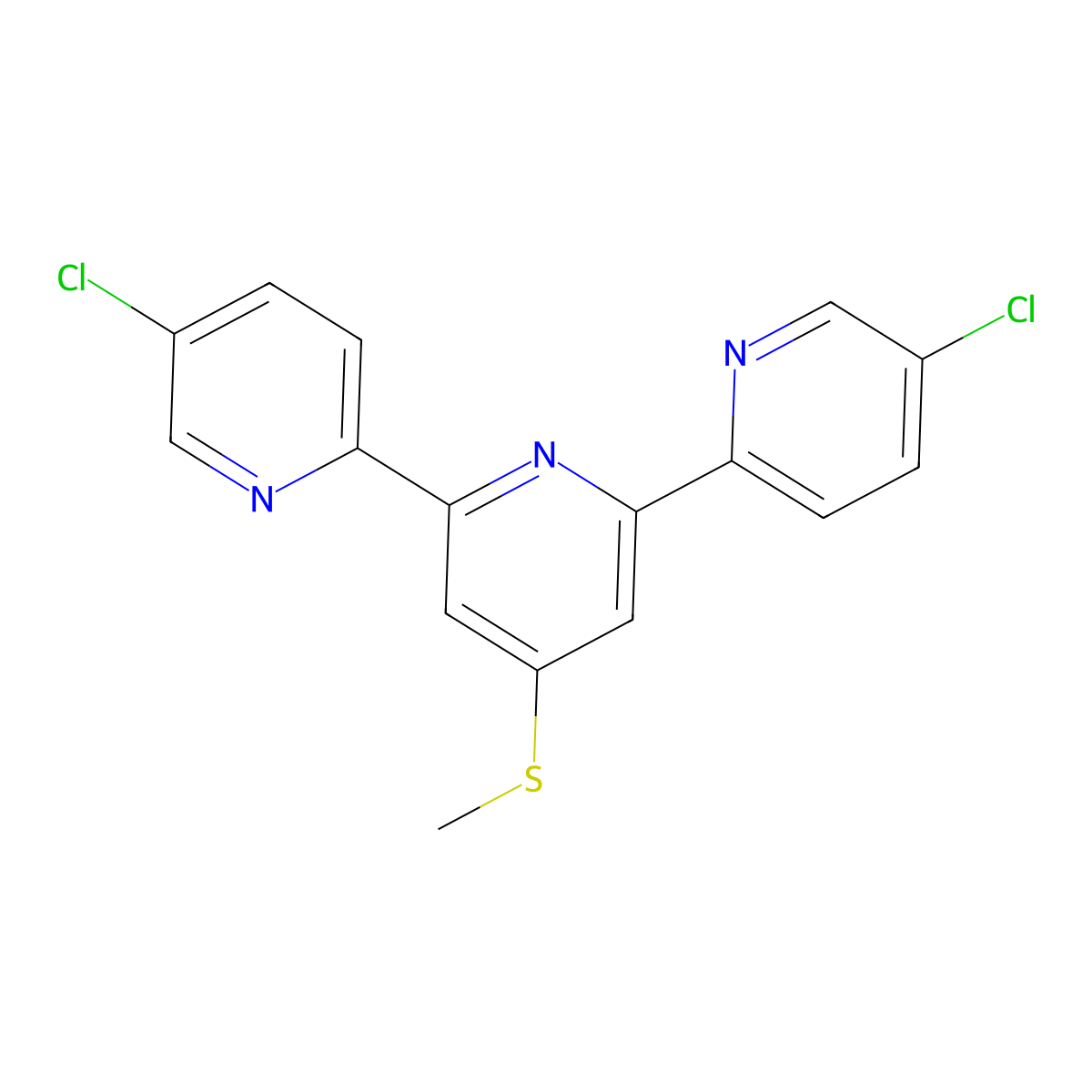 5'-Chloro-6-(5-chloropyridin-2-yl)-4-(methylsulfanyl)-2,2'-bipyridine molecular structure, CAS 2301855-93-4