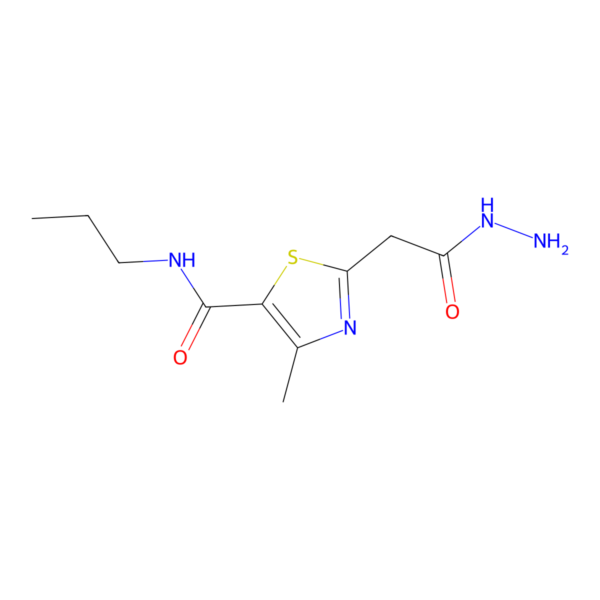 2-(2-Hydrazino-2-oxoethyl)-4-methyl-N-propyl-1,3-thiazole-5-carboxamide molecular structure, CAS 2301856-83-5