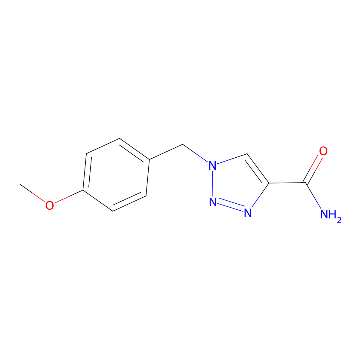 1-(4-Methoxy-benzyl)-1H-[1,2,3]triazole-4-carboxylic acid amide molecular structure, CAS 2301856-86-8