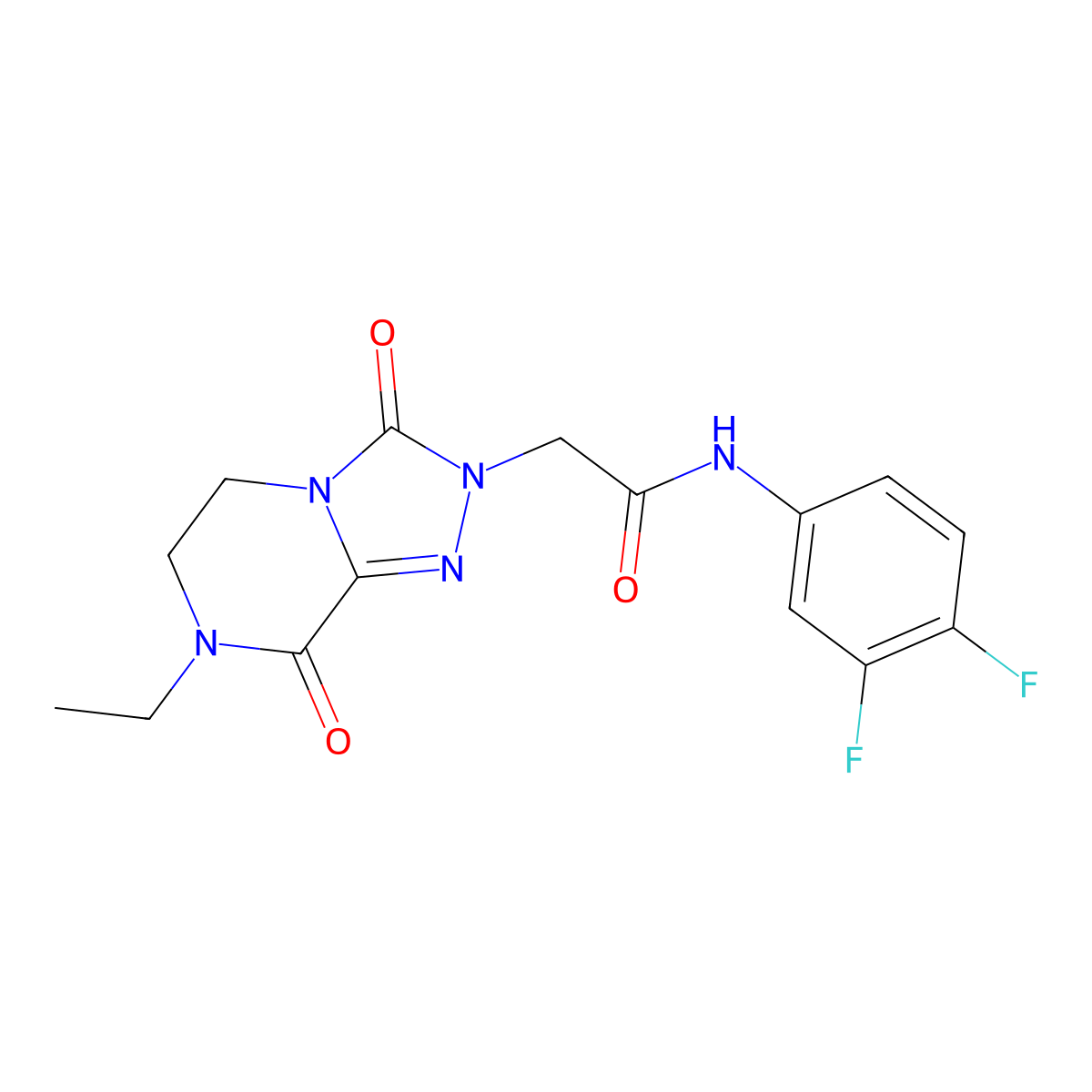 N-(3,4-difluorophenyl)-2-(7-ethyl-3,8-dioxo5,6-dihydro-[1,2,4]triazolo[4,3-a]pyrazin-2-yl)acetamide molecular structure, CAS 2301857-44-1