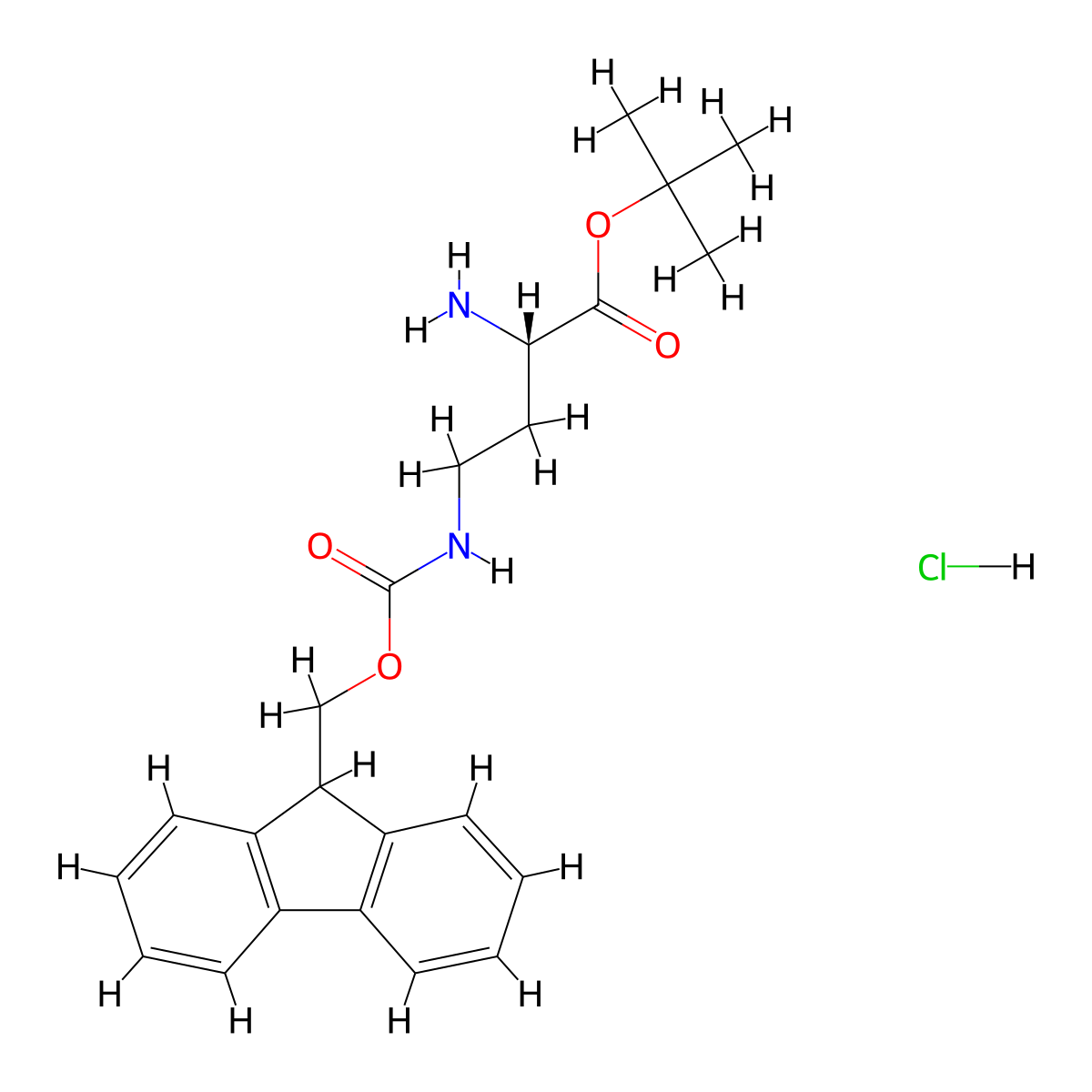 H-L-Dap(fmoc)-otbu hcl molecular structure, CAS 2301859-03-8
