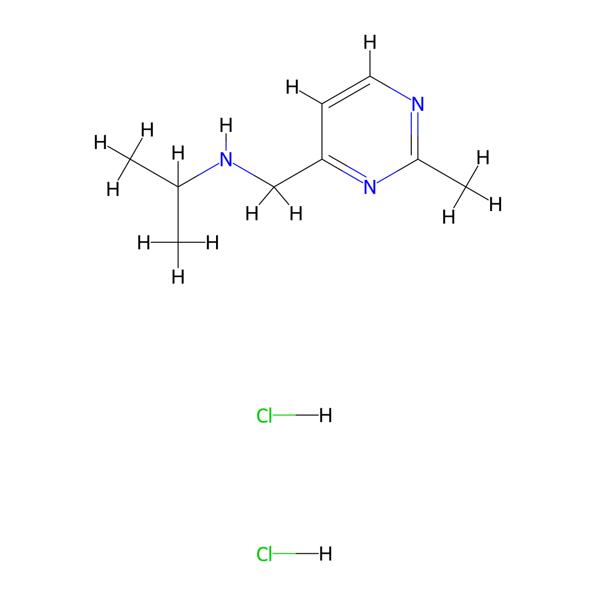 N-[(2-methylpyrimidin-4-yl)methyl]propan-2-amine;dihydrochloride molecular structure, CAS 2301859-42-5