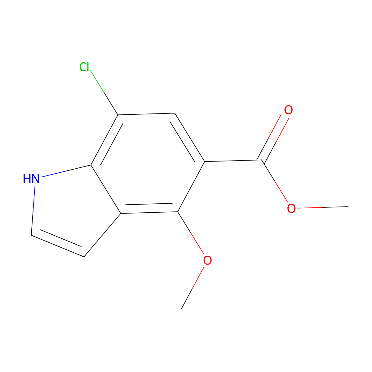 methyl 7-chloro-4-methoxy-1H-indole-5-carboxylate molecular structure, CAS 2301867-38-7