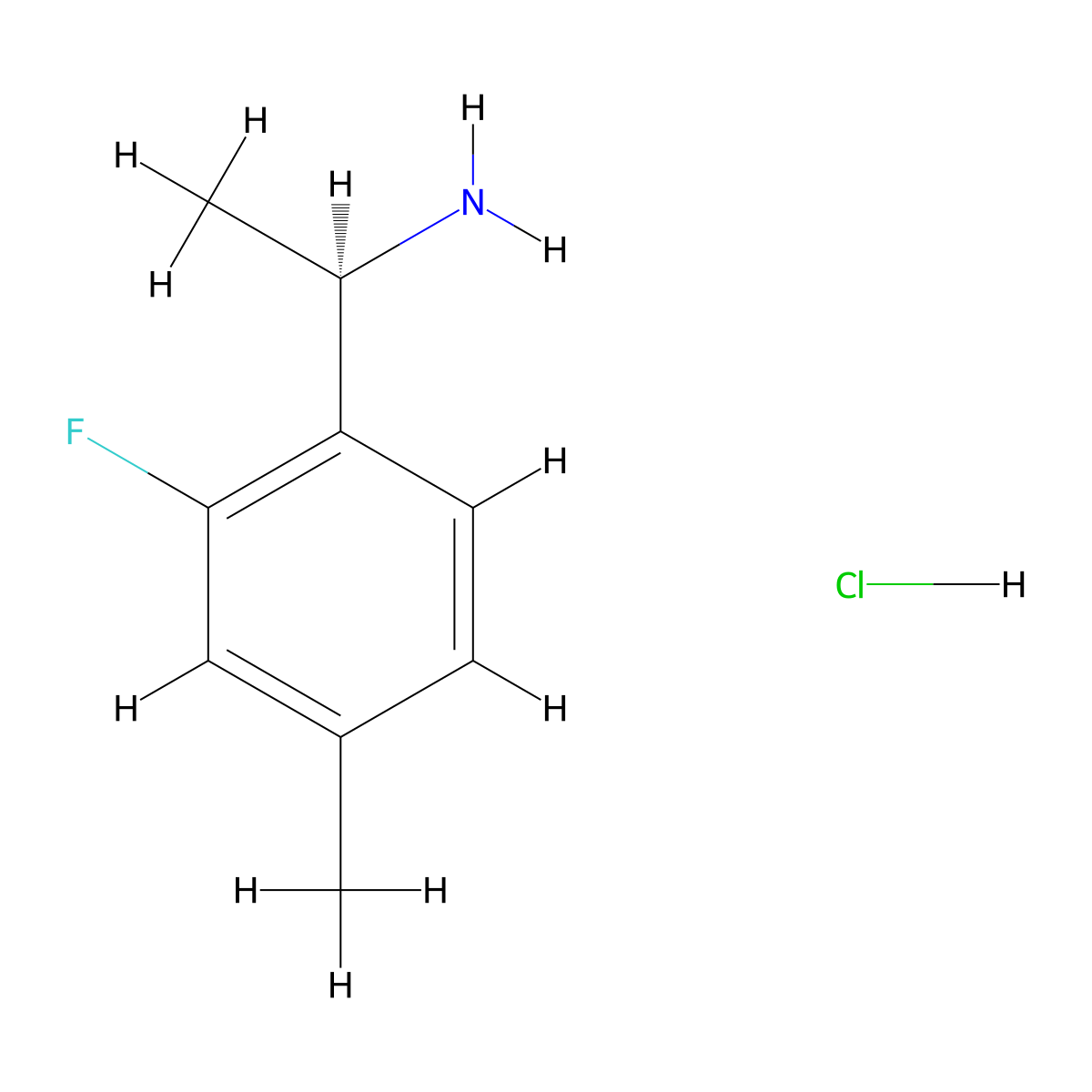 (R)-1-(2-Fluoro-4-methylphenyl)ethanamine hydrochloride molecular structure, CAS 2301881-38-7