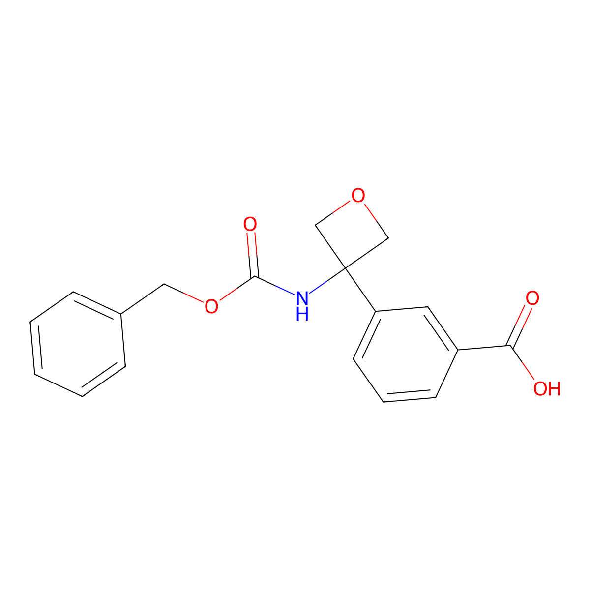 3-(3-{[(Benzyloxy)carbonyl]amino}oxetan-3-yl)benzoic acid molecular structure, CAS 2301882-50-6