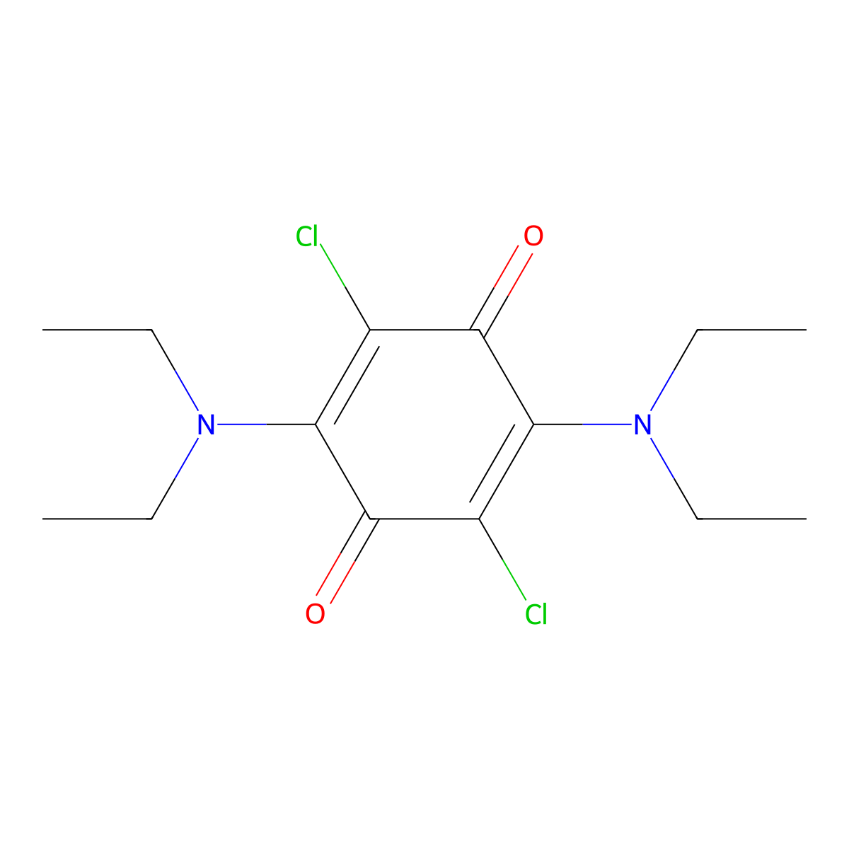 2,5-Dichloro-3,6-bis(diethylamino)-p-benzoquinone molecular structure, CAS 23019-38-7