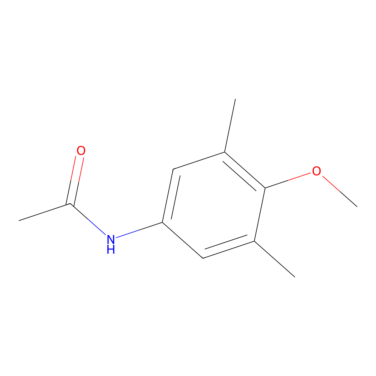 4-Acetamido-2,6-dimethylanisole molecular structure, CAS 23019-47-8