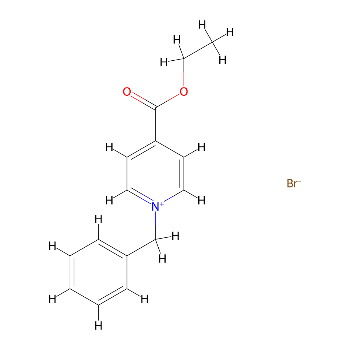 Pyridinium, 4-(ethoxycarbonyl)-1-(phenylmethyl)-, bromide molecular structure, CAS 23019-61-6
