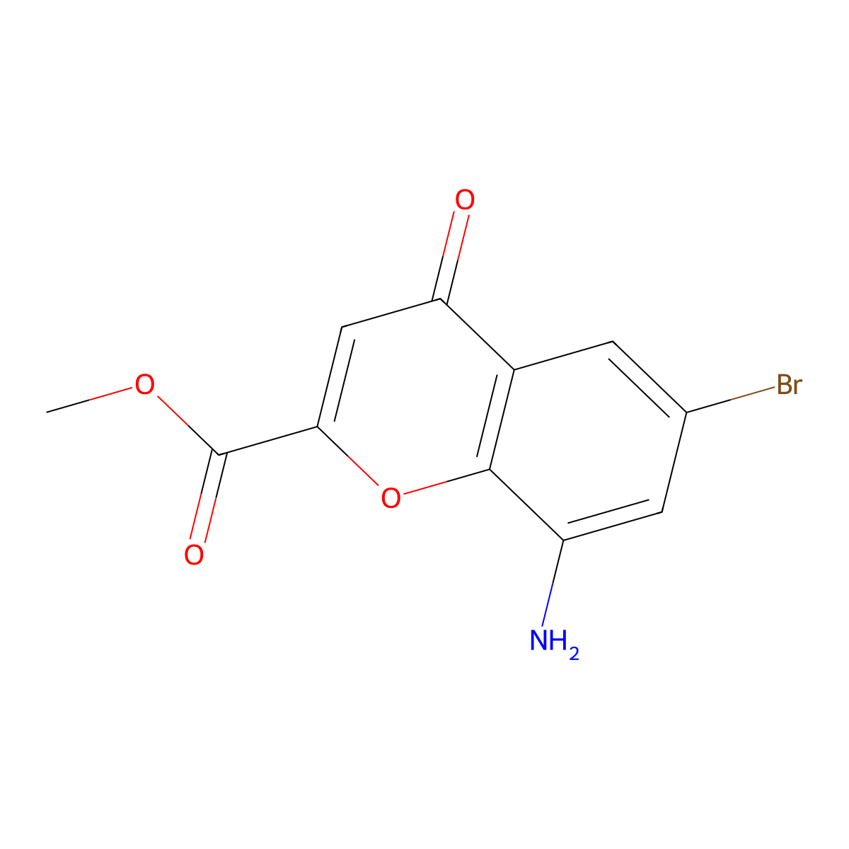 methyl 8-amino-6-bromo-4-oxo-4H-chromene-2-carboxylate molecular structure, CAS 2301903-30-8