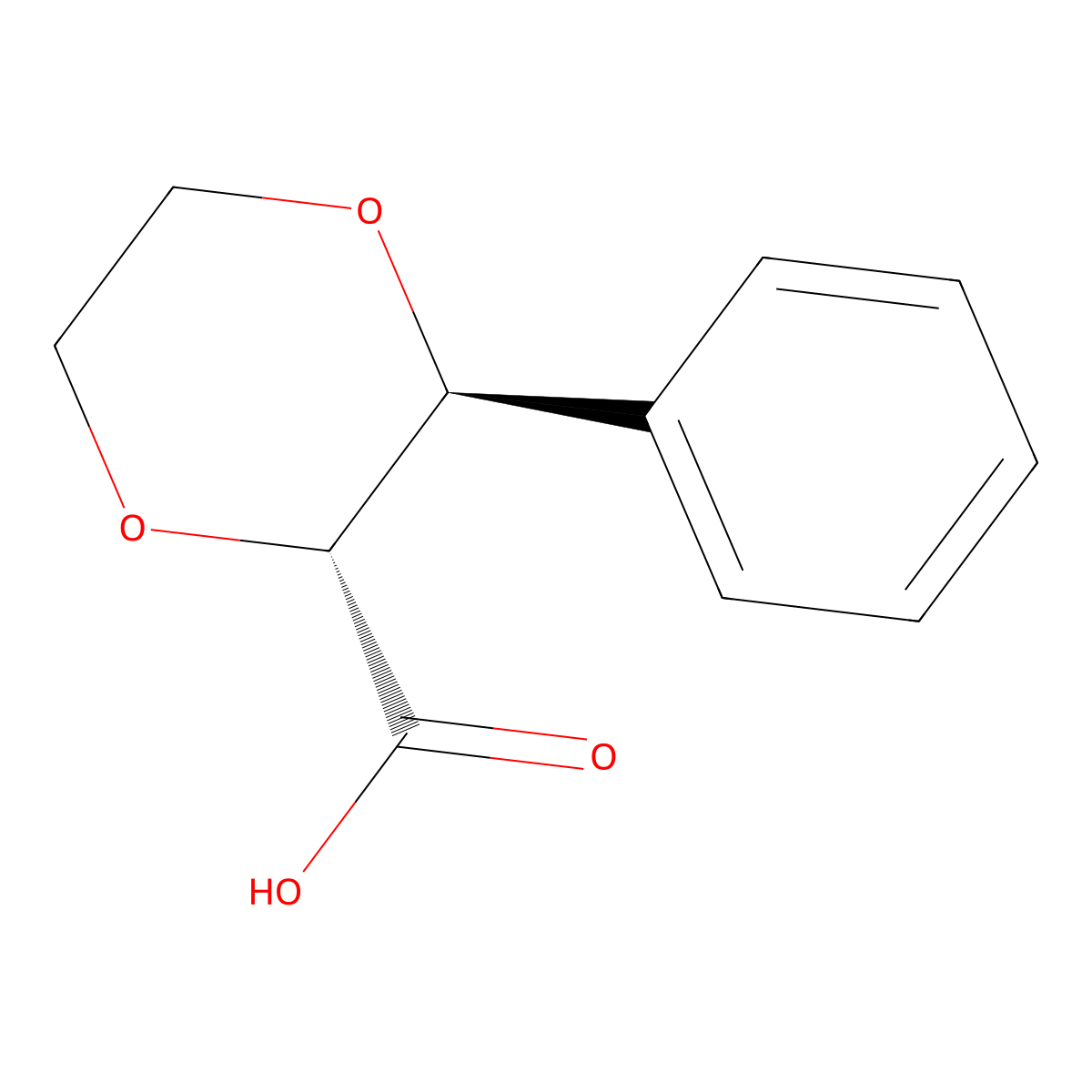 (2R,3S)-3-phenyl-1,4-dioxane-2-carboxylic acid molecular structure, CAS 2301929-65-5