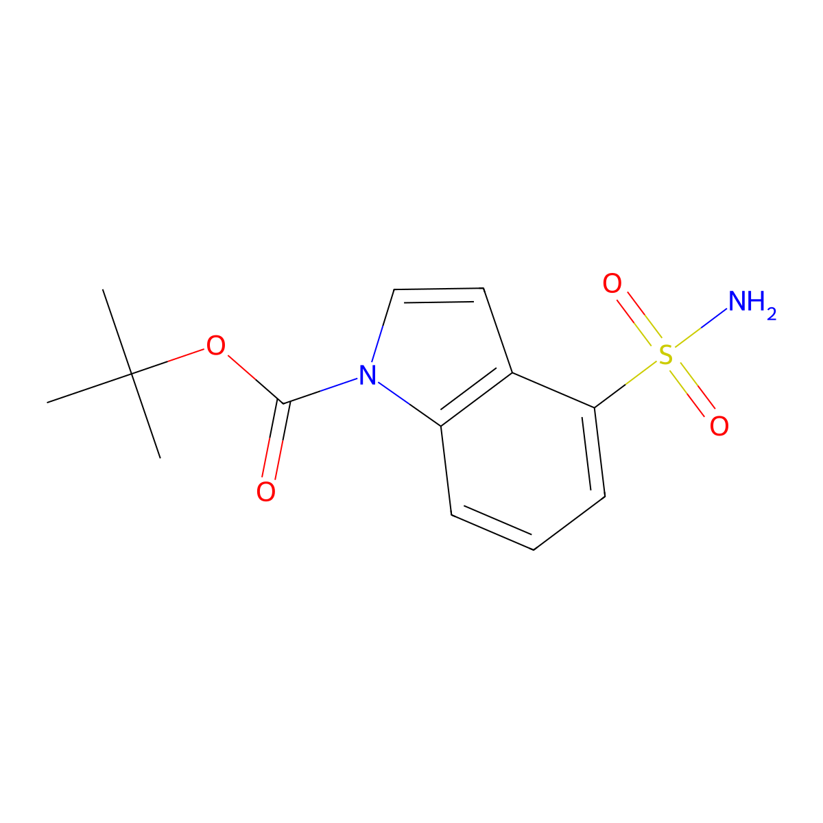 tert-butyl 4-sulfamoyl-1H-indole-1-carboxylate molecular structure, CAS 2301947-46-4