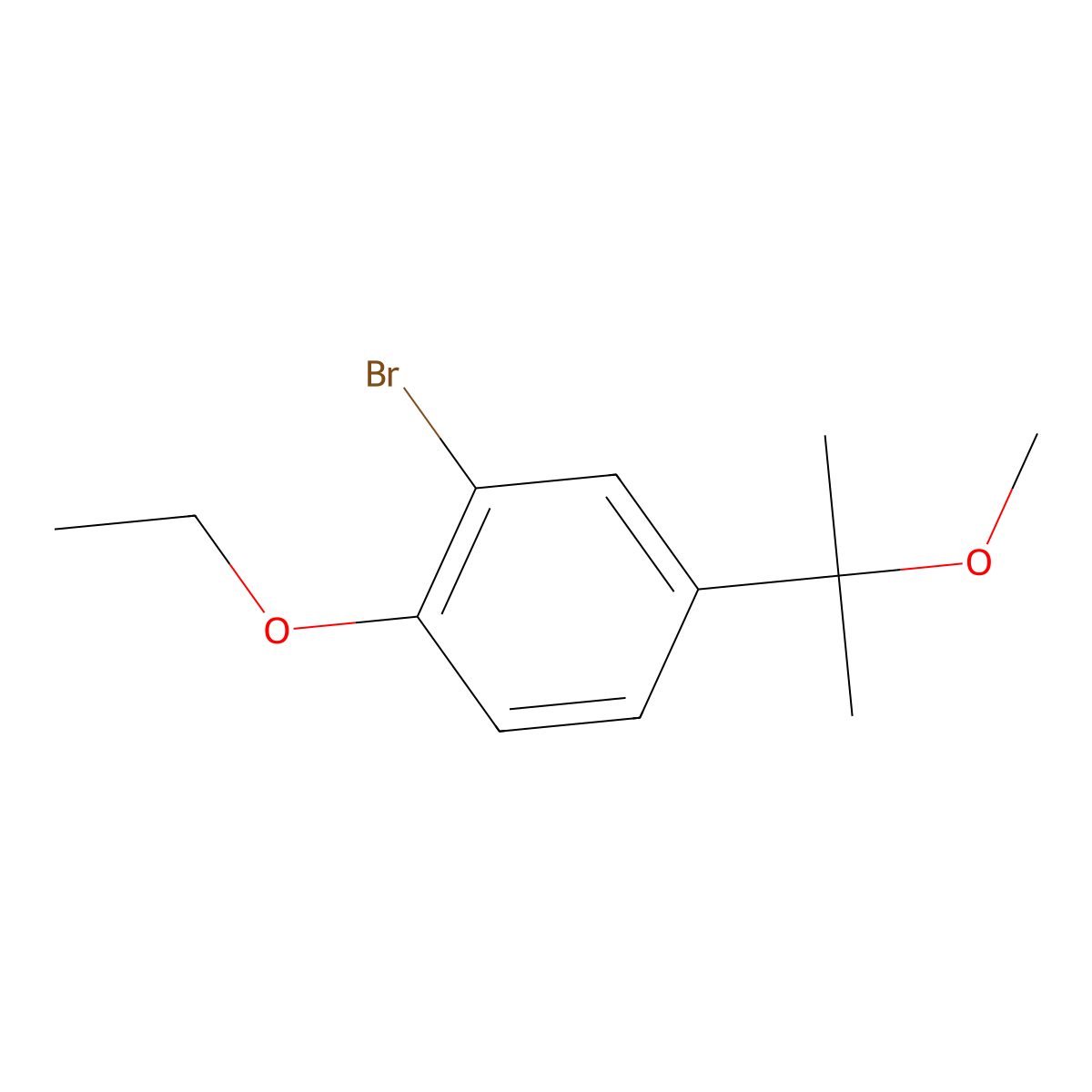 2-Bromo-1-ethoxy-4-(1-methoxy-1-methyl-ethyl)benzene molecular structure, CAS 2301948-20-7