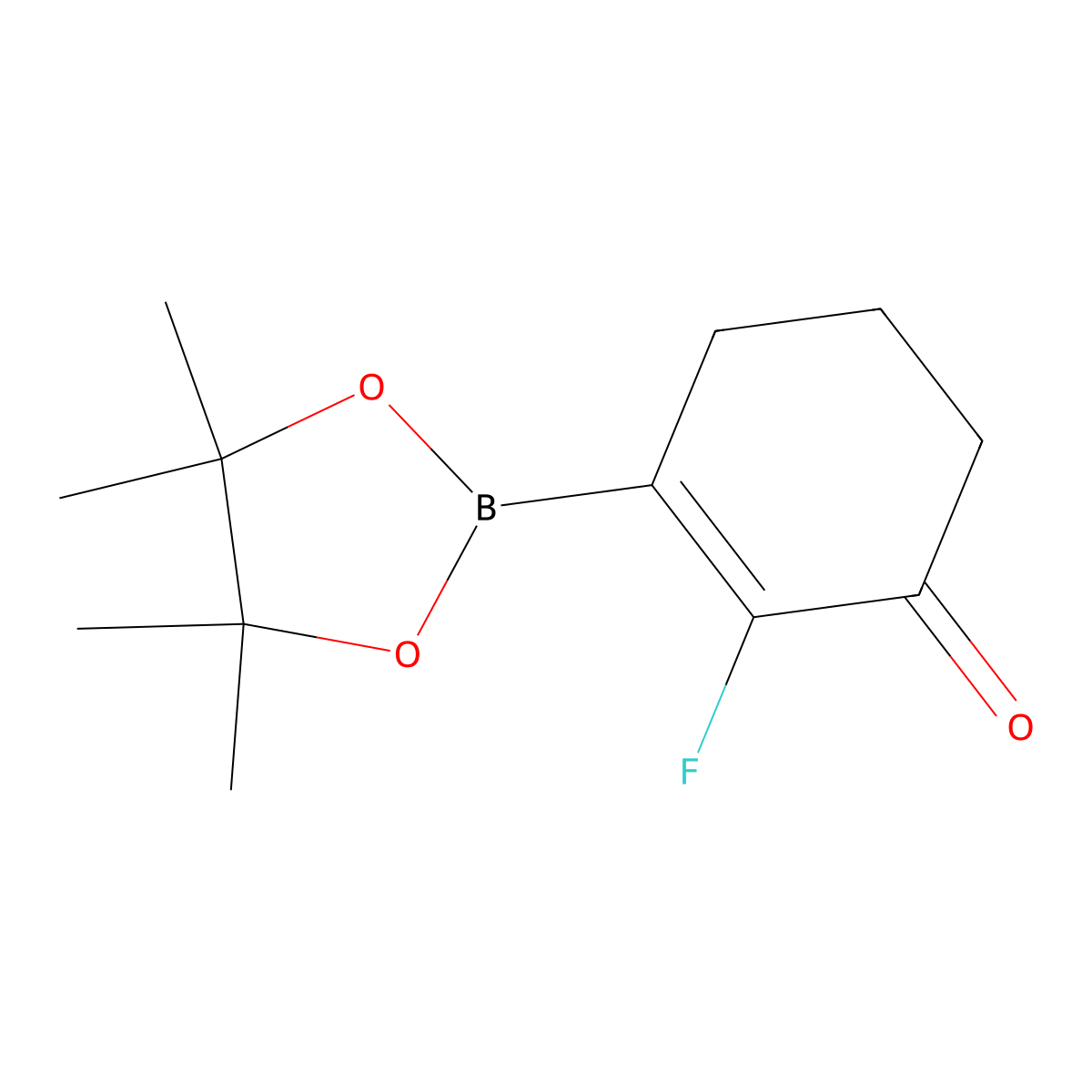 2-Fluoro-3-(4,4,5,5-tetramethyl-1,3,2-dioxaborolan-2-yl)cyclohex-2-en-1-one molecular structure, CAS 2301976-85-0