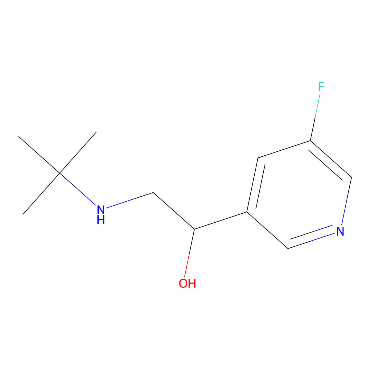 (R)-2-(tert-Butylamino)-1-(5-fluoropyridin-3-yl)ethan-1-ol molecular structure, CAS 2301983-88-8