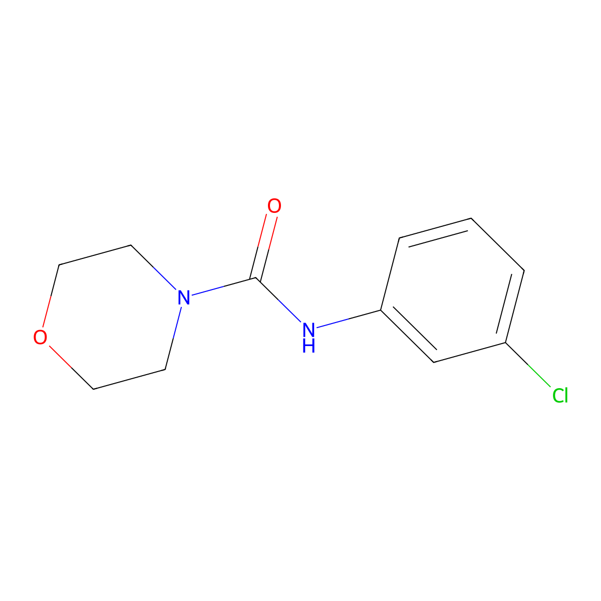 4-(3-Chlorophenylcarbamoyl)morpholine molecular structure, CAS 2302-14-9