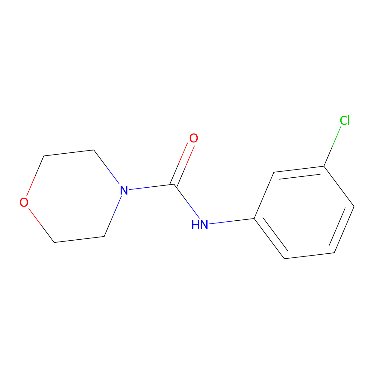 4-(3-Chlorophenylcarbamoyl)morpholine molecular structure, CAS 2302-14-9