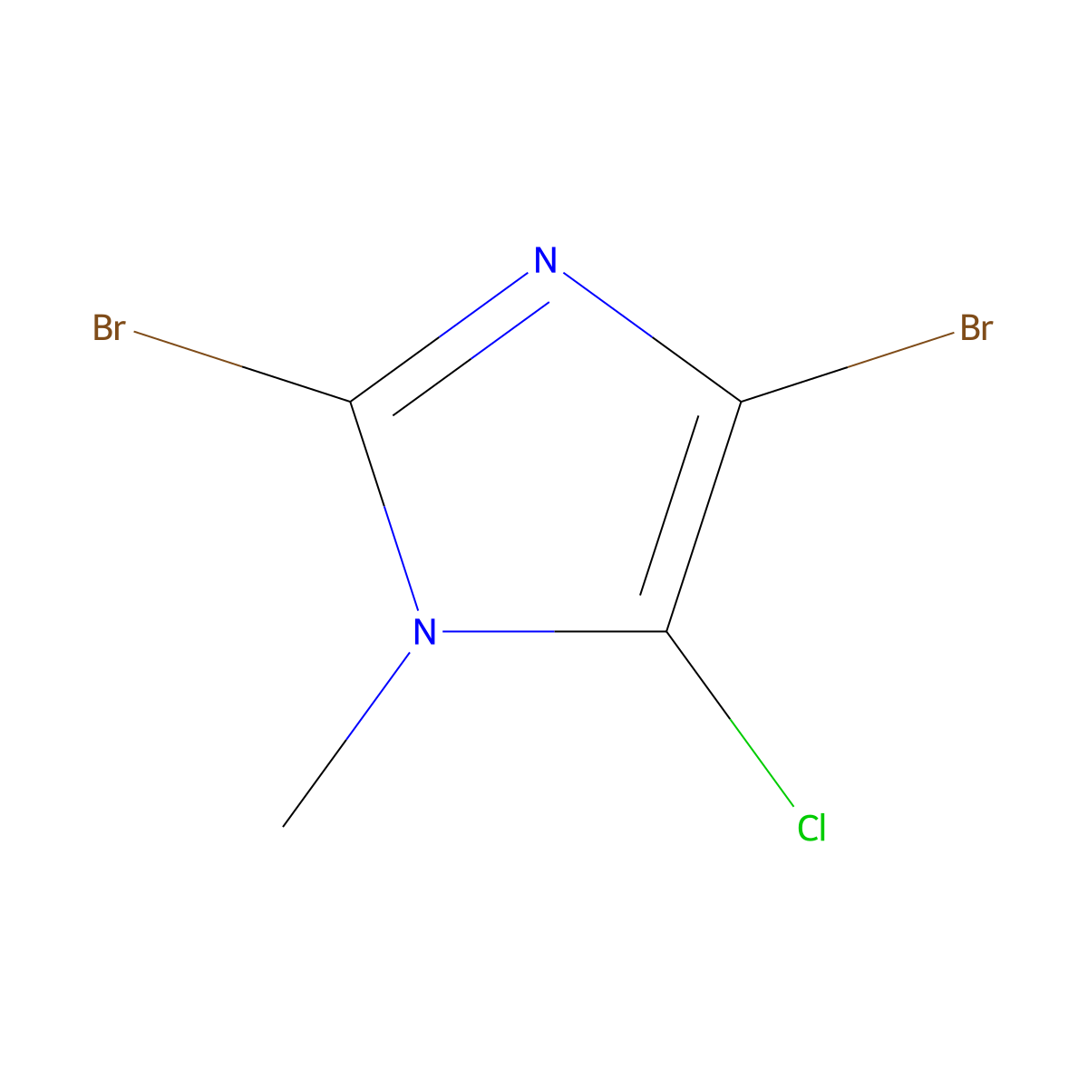 2,4-Dibromo-5-chloro-1-methylimidazole molecular structure, CAS 2302-22-9