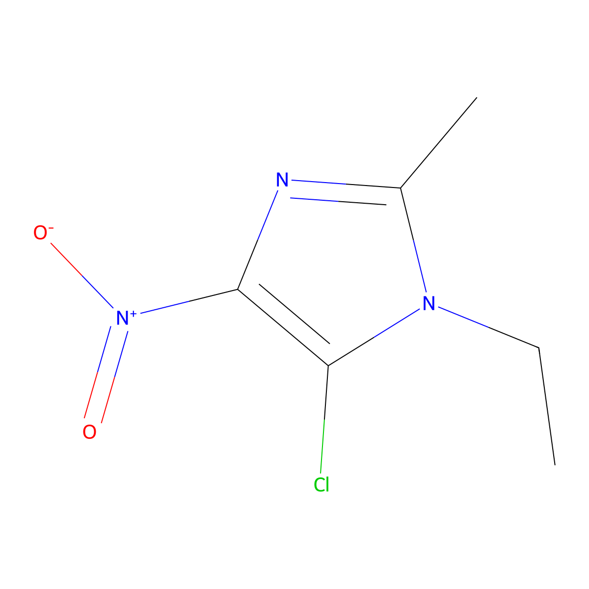 5-Chloro-1-ethyl-2-methyl-4-nitro-1H-imidazole molecular structure, CAS 2302-28-5