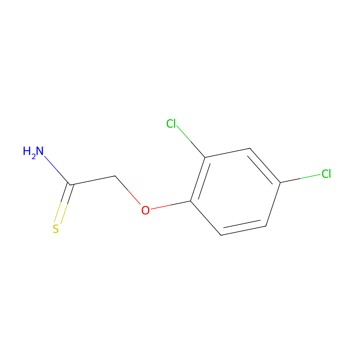 2-(2,4-Dichlorophenoxy)ethanethioamide molecular structure, CAS 2302-32-1