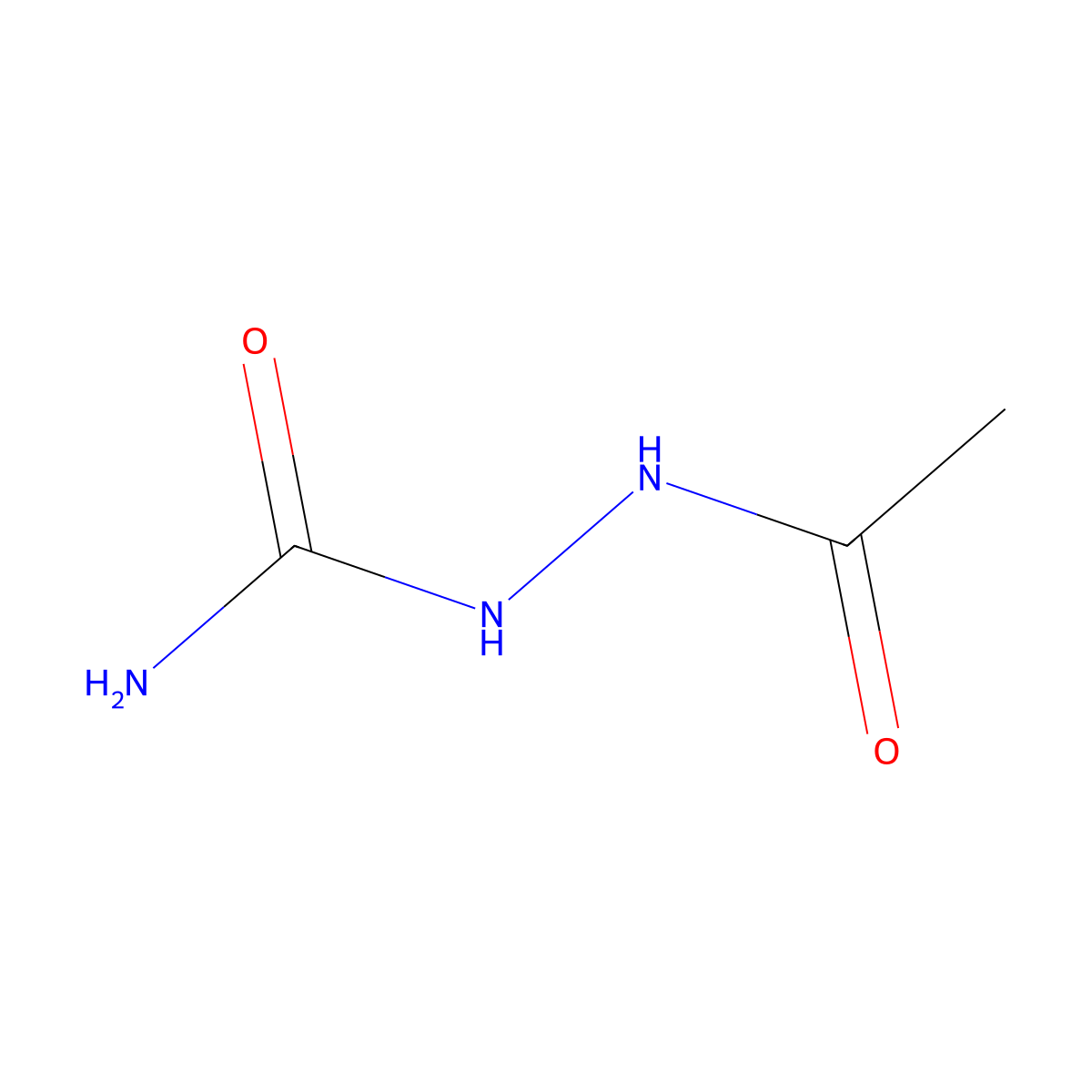 2-Acetylhydrazinecarboxamide molecular structure, CAS 2302-87-6
