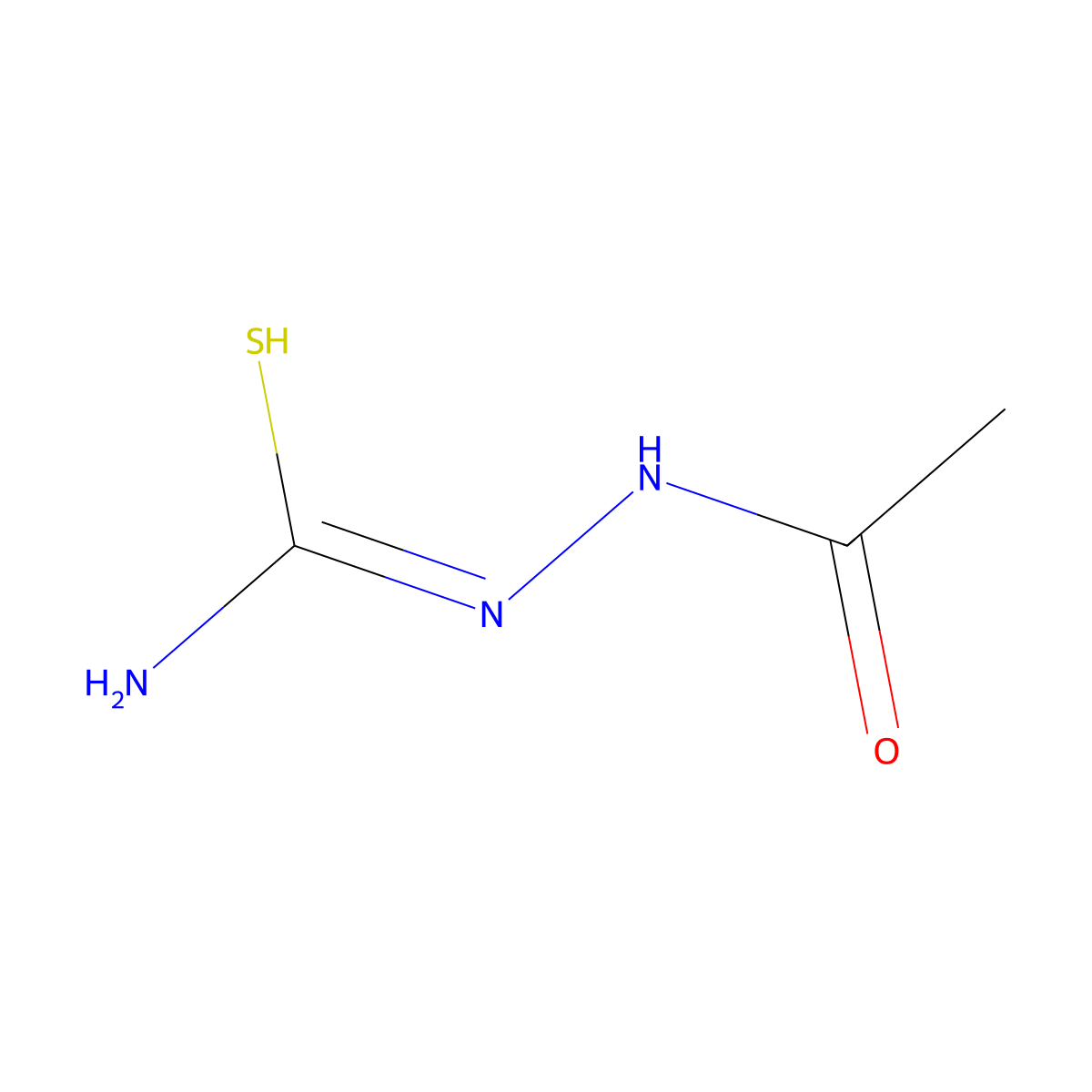 N'-acetamidocarbamimidothioic acid molecular structure, CAS 2302-88-7