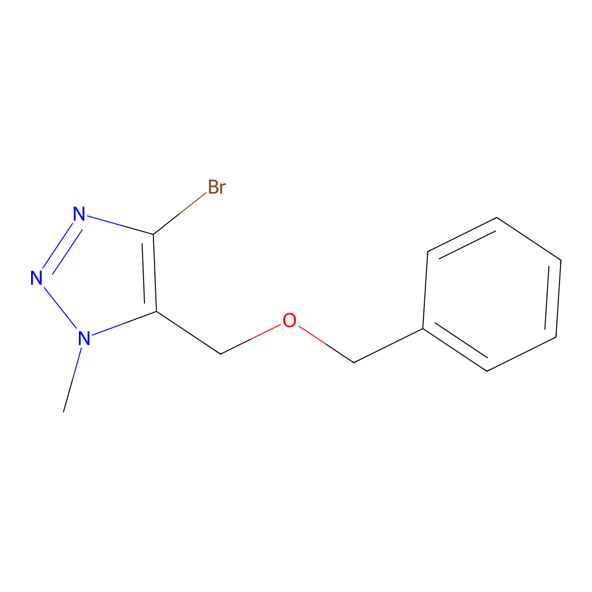 5-((benzyloxy)methyl)-4-bromo-1-methyl-1H-1,2,3-triazole molecular structure, CAS 2302095-32-3