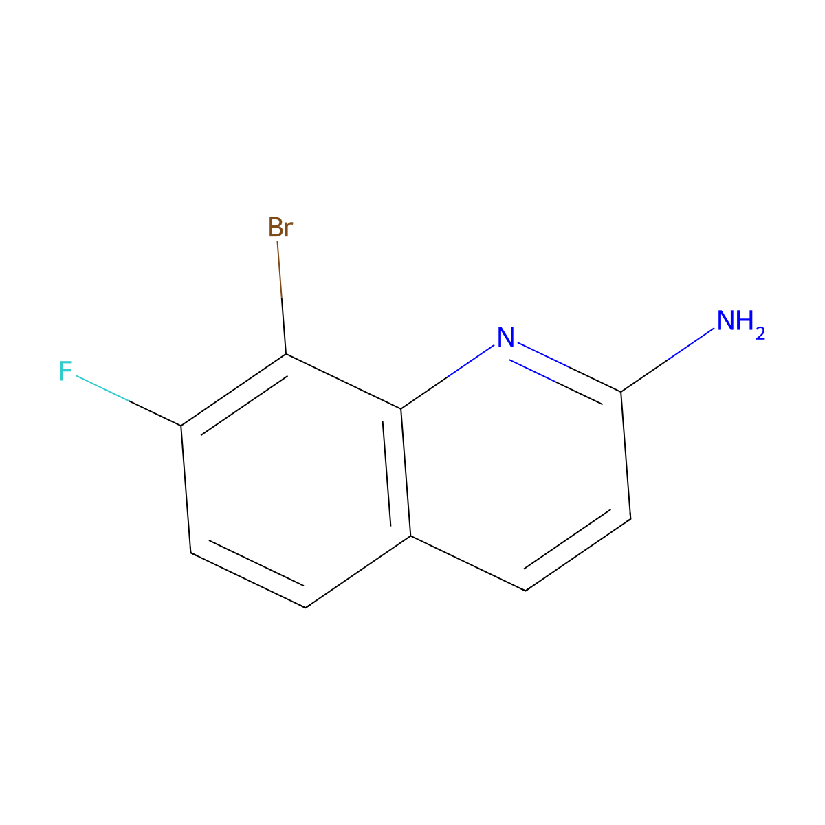 8-Bromo-7-fluoroquinolin-2-amine molecular structure, CAS 2302111-00-6
