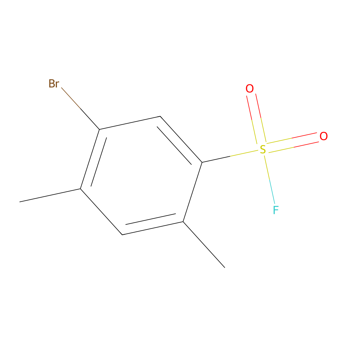5-Bromo-2,4-dimethylbenzene-1-sulfonyl fluoride molecular structure, CAS 2302146-38-7